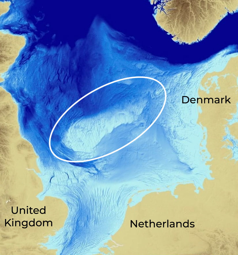 kaart-doggerbank-voor-website-with-countrynames-1 Doggerland: un'antica terra scomparsa e una cultura dimenticata dalla storia presente nei miti