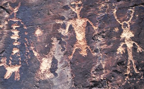 alieno grigio nei petroglifi delle Rock Art Ranch