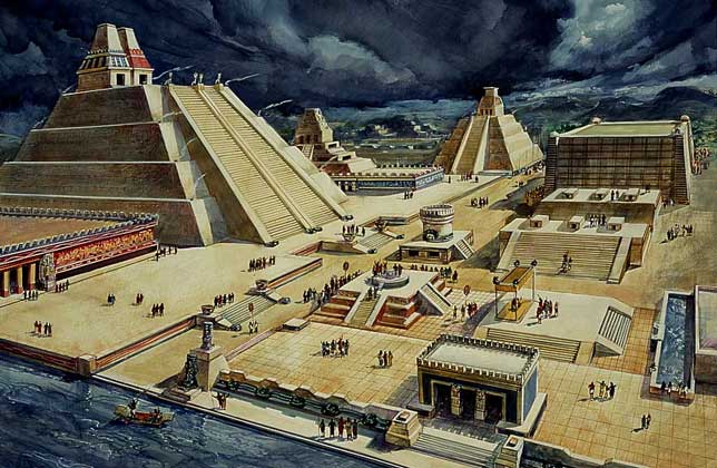 Conquista-de-Tenochtitlan-Mexico L'antica ed incredibile Tenochtitlán simile ad Aztlan