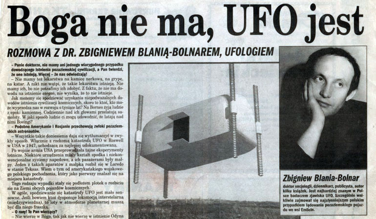 superexpress_boga_nie_ma_ufo_jest_blania L'incredibile racconto di Jan Wolski: l'Incontro con Esseri Extraterrestri